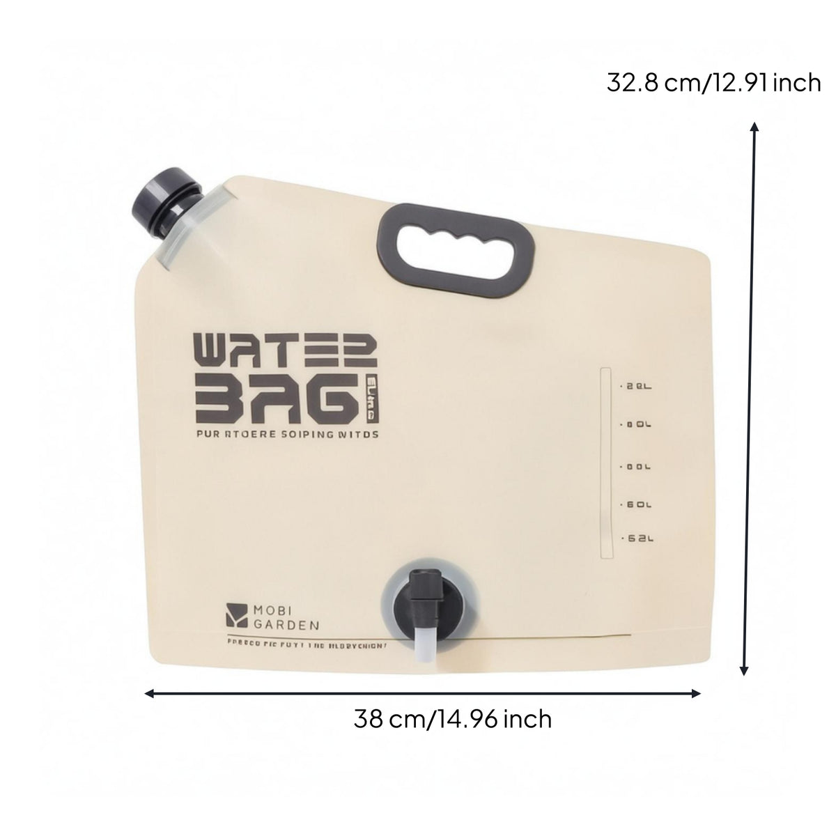 Bottom Valve Foldable Water Bag Carrying Handle Portable Water Bag Screw Top