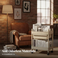 Multi-Tier Rolling Shelf With casters Shelving Unit Space Saving for Dorm Room