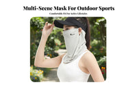 Protection Face Cover UPF 50+ Ice Silk Sun Cover Ice Silk Sun Guard Breathable Full Face Neck Gaiter Skin-Gentle