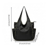 Lightweight Tote Bag with Pockets Foldable Tote Bag with Pocket Large Zippered for Students, Commuters, Shopping
