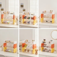 Three-Tier Desktop Storage Rack Clear Desk Storage Rack Modern Desktop Organizer Shelf Multi-Functional for Tea Station