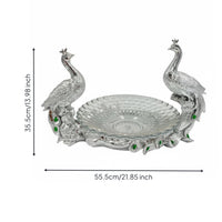 Peacock Fruit Tray European Style Mythical Bird Fruit Tray Decorative Centerpiece Peacock Glass Bowl Stand for KTV, Lobby Area, Living Room
