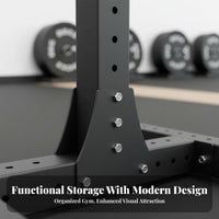 Heavy Duty Barbell and Plate Storage Rack Stable Base Weight Plate and Bar Holder Space Saving Design Standard Weight Storage Rack Long-Lasting Construction