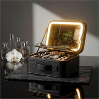 Large Capacity Portable Vanity Case with LED Mirror 3 Light Colors Lighted Makeup Train Case Tap Control Makeup Box with Mirror Luggage Strap for Women, Travel