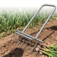 Garlic Digger Labor-Saving Manganese Steel Digging Fork Long Handle Potato Digging Fork for Vegetable Plot, Garden