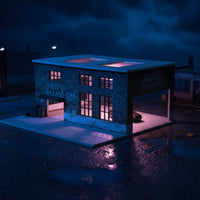 Collectible Factory Diorama Detailed 1:64 Workshop Display Realistic Duplicate LED Lighted Diorama for Collection Room, Office Desk