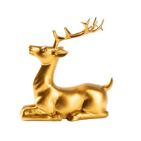Deer Statue with Antlers Glossy Deer Figurine Tabletop Decor for Living Room, Entryway