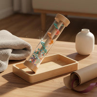 Wooden Waterfall Rhythm Tube Early Educational Wooden Rainstick Smooth Edges Rainmaker Toy for Young Children, Infants
