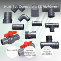 Drip Irrigation Hose Connector Elbow Tee Straight End Cap