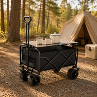 Multi-Functional Wagon with Table Foldable Folding Camping Wagon Easy to Clean Camp Carrier Large Capacity for Picnic, Beach, Fishing