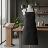 Extra Long Waist Ties Adjustable Bib Apron with Pockets Utility Apron Workwear for Barbers, Hairstylists, Artists, Kitchen, Restaurant, Workshop, Garden