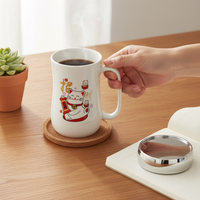Cartoon Ceramic Mirror Lid Mug with Gift Box, Large Capacity Coffee Tea Cup for Birthday Wedding Gifts