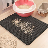 Honeycomb Cat Litter Mat, Double Layer EVA Material Pet Litter Mat for Scatter Control and Trapping, Indoor Design for Effective Waste Management
