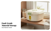 Rice Storage Container Humidity-Resistant Airtight Grain Container Transparent Window Sealed Grain Bin for Families, Kitchen