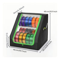 Filament Storage Box with Side Pocket Two-Tier Filament Storage Box Front-Opening Dust-Resistant for Makers, Maker Desks