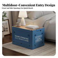 Space-Saving Collapsible Storage Bin Large Capacity Collapsible Storage Crate Lightweight Organizer Box Stackable for Homeowners, Car Owners, Bedroom, Living Room, Paleice, Garage