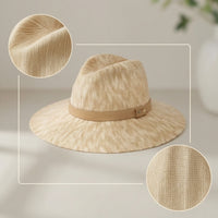 Knit Fedora Foldable Wide Brim Fedora Lightweight for Beach