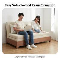 2-Seater Storage Sofa Bed Space-Saving transformable Loveseat Foldable Household Seating for Students, residents, Living Room, Home Office