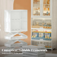 Installationtool-tool-free Foldable Storage Tower Easy Assembly Home Furniture Space-Saving Organizer Unit Large Capacity for Infants, Homeowners, Nursery, Bedroom, Narrow Spaces, Playroom