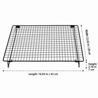 Folding Cooling Rack for Roasted Meats, Metal Baking & Grill Rack, 43x28x7cm Non-Adherent, Easy Clean, Portable