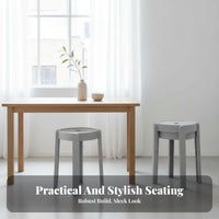 Modern Minimalist Design Stackable Plastic Stool Space-Saving Backless Chair Easy to Clean Seating Furniture No Assembly Required for Families, homeowners, Students, Small Apartments, Dining Room, Kitchen, Office