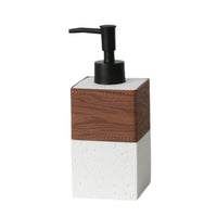Soap Dispenser with Pump Wood-Grain Refillable Soap Bottle Minimalist Countertop Dispenser for Hotel