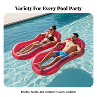 Large Capacity Multi-Person Pool Raft Comfortable Design Floating Mat with Pillow Colorful Patterns Inflatable Pool Mattress Easy to Inflate for Couples, Adults, Beach, Lake, Vacation