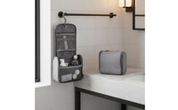 Hanging Toiletry Bag Multiple Compartments Hanging Cosmetic Case Reinforced Carry Grip Travel Makeup Organizer for Women, Journeyers, Washroom