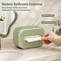 Wall Mounted Tissue Box Holder Square, Modern Minimalist Pull Out Tissue Dispenser, PET Spring Loaded for Bathroom & Kitchen