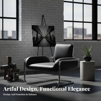 Modernist Inspired Serpentine Form Seat Modern Design Accent Armchair Minimalist Aesthetic Lounge Chair Statement Piece for Interior Designers, Apartment Dwellers, Living Room, Reception Area, Bedroom, study corner