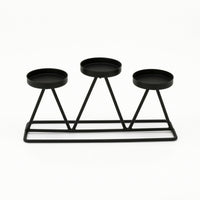 3-Cup Candle Holder Geometric Candle Holder with 3 Cups Metal Candelabra Modern Rectangular for Event Planners