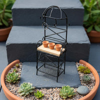 Mini Kitchen Shelf Handmade Mini Iron Shelf Delicate Features for Fairy Garden