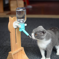 Vertical Slot Cat Head Water Stand Curved Base Pet Bowl Dispenser Stand