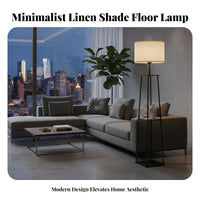 3-Way Dimmable Shelf Floor Lamp Space-Saving Design Floor Lamp with Storage Shelves Soft Glare-Glare-Reducing Light LED Bulb Included for Students, Book Lovers, Homeowners, Living Room, Bedroom, Office, Reading Nook