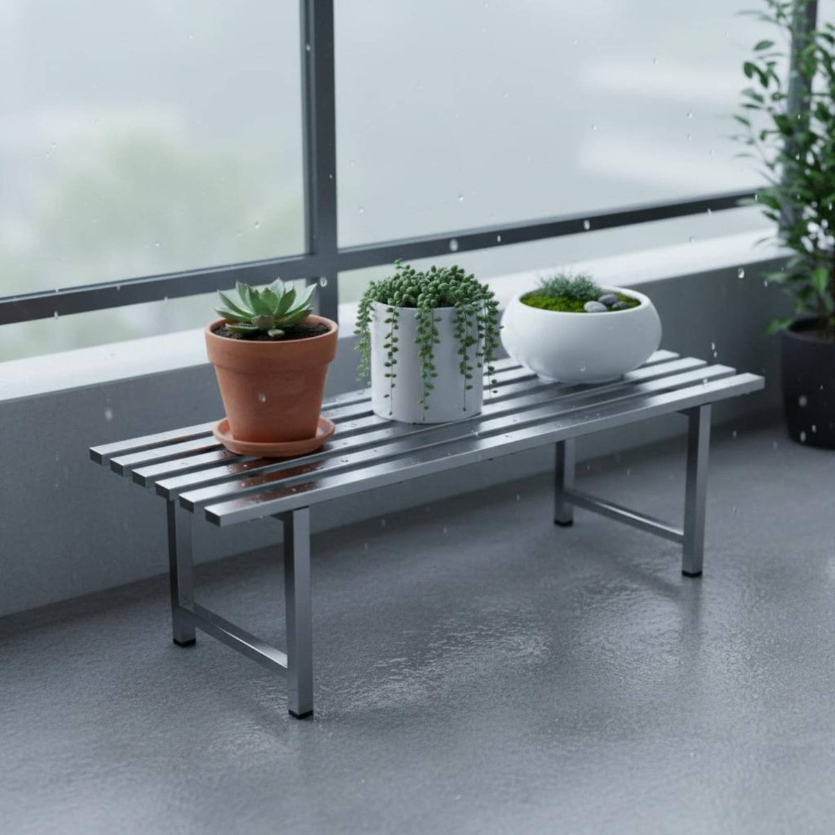 Stainless Steel Multi-Tier Flower Rack, Iron Ladder Stand, Floor Display for Balcony, Outdoor Use