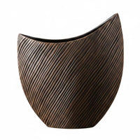 Decorative Vase Japanese Style Striped Flower Vase Ribbed Texture Home Decor for TV Cabinet
