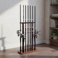 Solid Wood Wooden Fishing Rod Rack Space-Saving Gear Storage Tooleffortless Assembly for Anglers