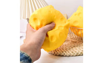 Slow Rebound Squishy Cheese Toy Yellow Swiss Cheese Squishy Molded Holes Rounded Edges