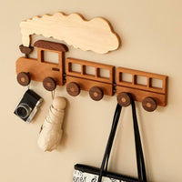 Coat Hook with   Form Top Drill Train Coat Hook Space-Saving Train Wall Hanger for Young Children