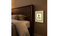 Socket with Faceplate Retro Outlet Panel Hardware Gold-Toned for Living Room, Bedroom