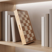 Portable Wooden Chess Set Carved Foldable Chess Set Compact Travel for Beginners, Classroom