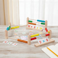Abacus with Number Cards Child-Centered Wooden Abacus Counting Frame Educational Math Toy Colorful for Children, Homeschool