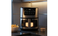 Nonstick Air Fryer Brushed Electronic Air Fryer Adjustable Temperature Cooker Presets for Kitchen