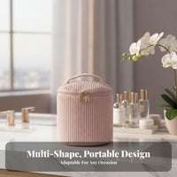 Soft Material Corduroy Makeup Bag Comfortable Handle Large Capacity Cosmetic Organizer Multifunctional for Women, Vacation, Daily Use