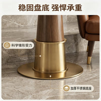 Stainless Steel Table Base with Wood Grain Finish for Round Hotel Tables