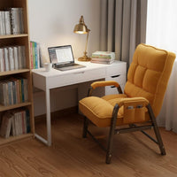 Breathable Textile Upholstered Lazy Sofa Chair Comfortable Cushion Padded Computer Chair Side Storage Pocket Reclining Armchair with Footstool High Back Design for Students, Dorm Room, Home Office, Bedroom