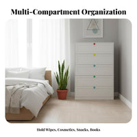 Formaldehyde-without Vertical Drawer Unit Space-Saving Design 5-Drawer Vertical Cabinet Large Capacity Chest of Drawers Minimalist Design for Homeowners, Students, Bedroom, Hallway, Closet, Nursery