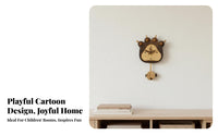 Solid Wood Wooden Animal Paw Clock Creative Design Wooden Pendulum Wall Clock Decorative for Adults, Homeowners, Living Room, Bedroom