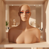 Female Mannequin Head with Shoulders Realistic Mannequin Head with Shoulders Professional for Hairstylists, Cosmetologists, Salons, Retail Storefronts
