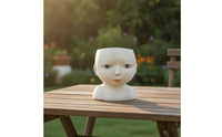 Face Planter Sculptural Bust Planter Face Flower Pot Elegant Statue Classical for Desk, Bookshelf